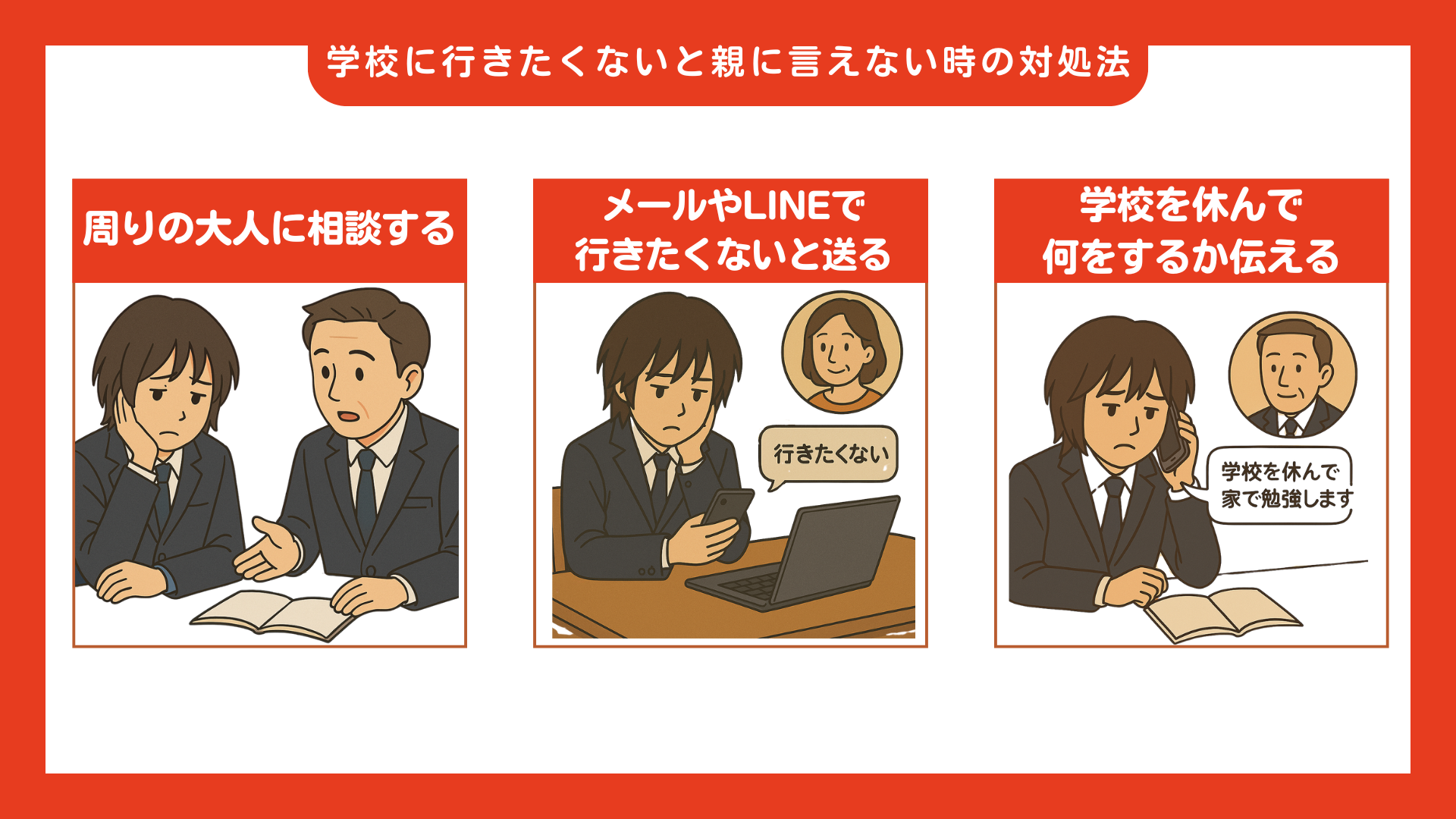 学校に行きたくないと親に言えない時の対処法